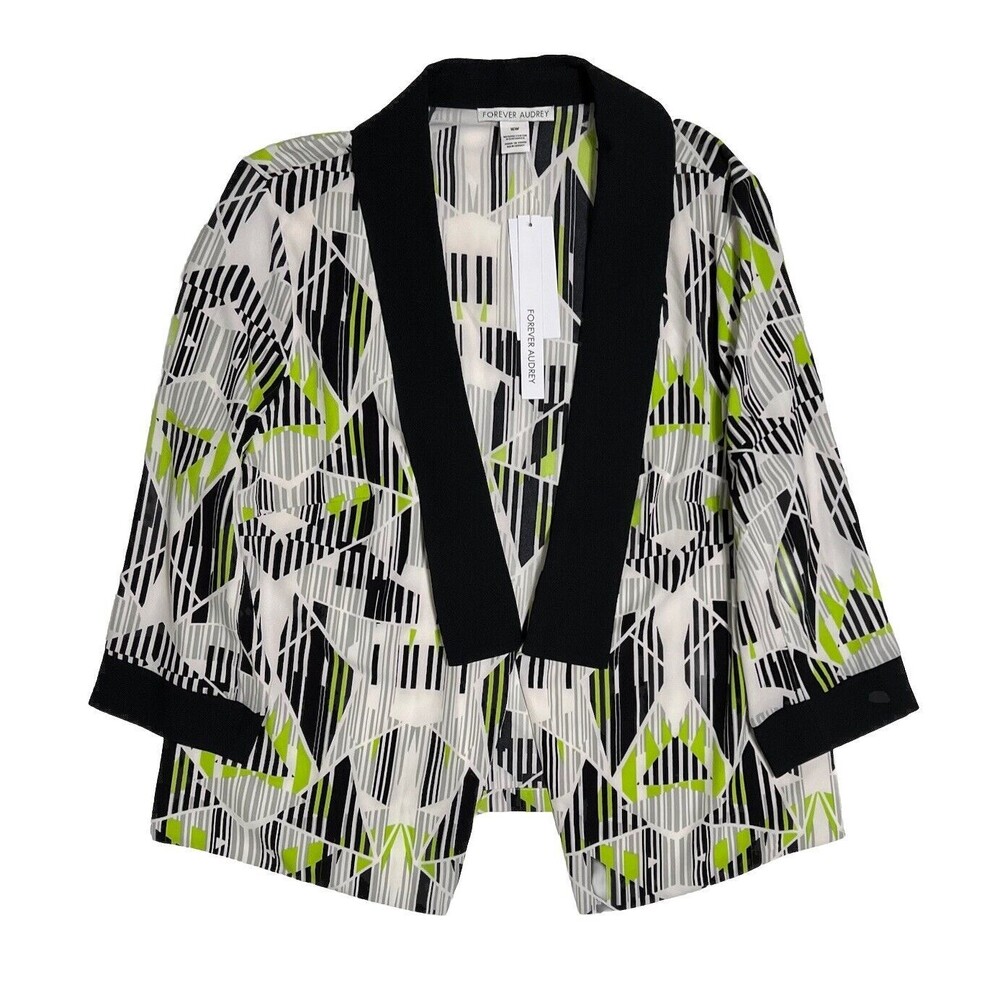 Forever Audrey Open Front Blazer Jacket Women's 16W Multi  Lined Office NWT